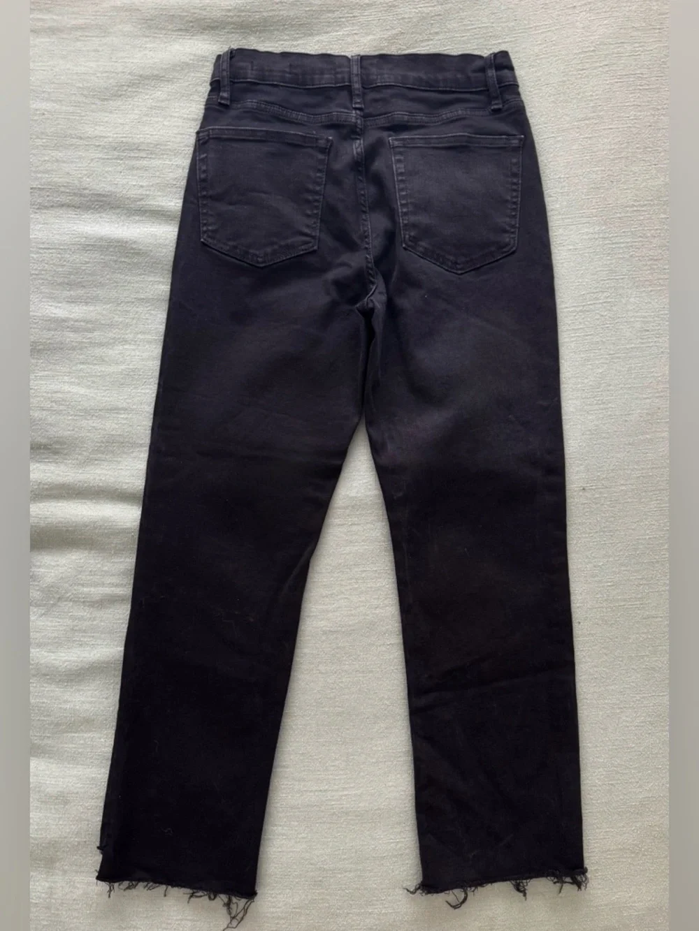 FRAME LE HIGH STRAIGHT BLACKFINN DESIGNER RAW EDGE HEM DENIM JEANS SZ 28 - Picture 14 of 16